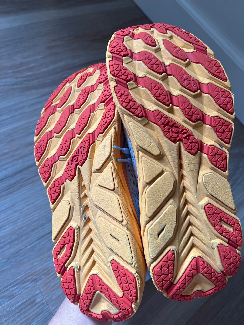 Hoka One One Clifton 8 Running Shoes Blue Orange Women’s 9.5B summer ice - Picture 7 of 10
